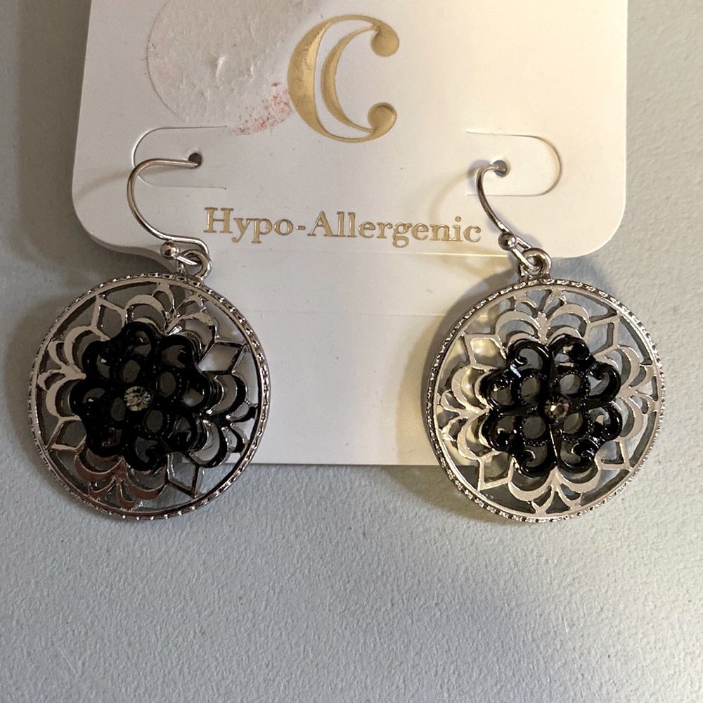 Black and Silver earrings